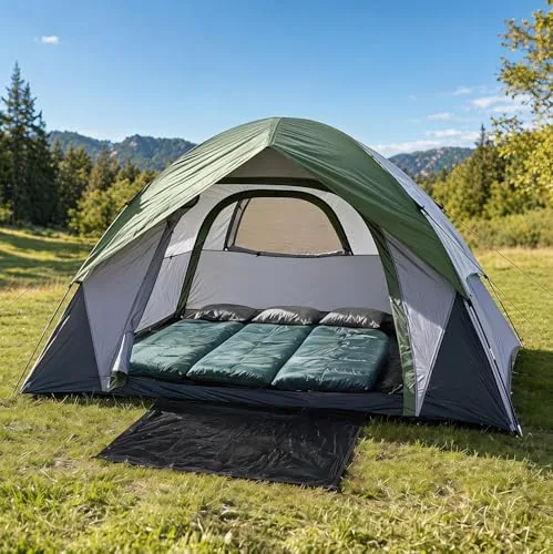 XL 4-Person Dome Tent PU2000mm Waterproof Double Layer