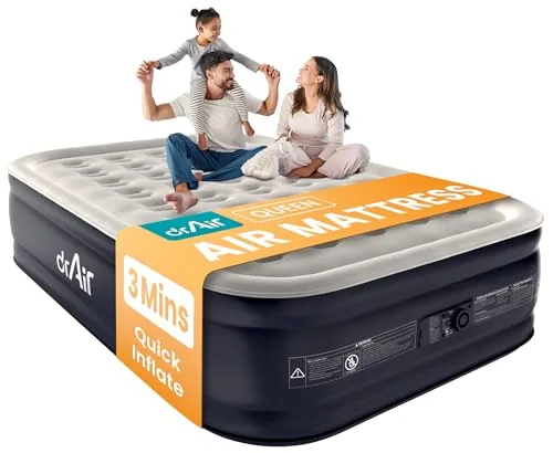 Dr. Air Queen Air Mattress 18in with Built-in Pump
