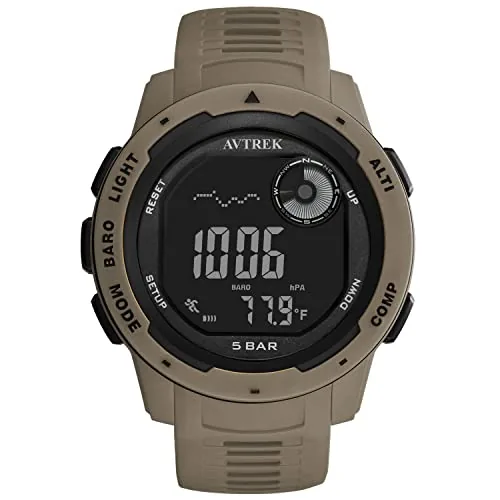 AVTREK Tactical Watch Compass Altimeter 50M Waterproof