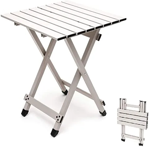 SUNNYFEEL Aluminum Folding Camp Table 18.5x18.5 Lightweight