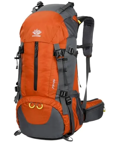 WoneNice 50L Waterproof Hiking Backpack with Rain Cover