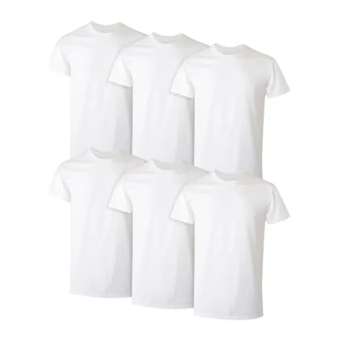 Hanes Stay-Tucked Cotton Crewneck Undershirts 6-Pack