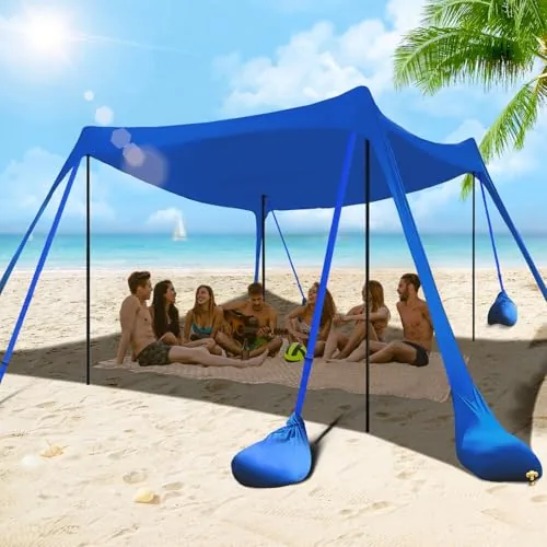 besuhot 10x10FT Beach Canopy UPF50+ with 8 Sandbags