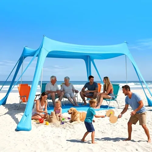 Purebox 10x10FT Beach Tent UPF50+ Canopy for 8
