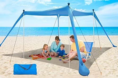 YENGIAM Beach Canopy 11x11ft UPF50+ 4-Person Shade Tent