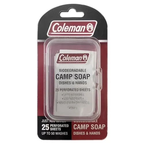Coleman Camp Soap Sheets 25-Sheet Travel Pack