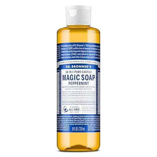 Dr. Bronner's Peppermint Castile Liquid Soap 8oz Concentrate