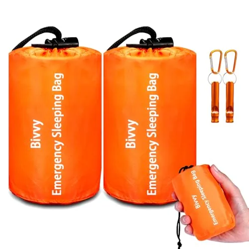 Cymuber Mylar Bivy Sack with Carabiner and Whistle