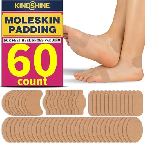 Kindshine 60-Piece Moleskin Blister Prevention Pads Latex-Free