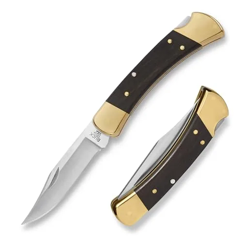 Buck 110 Folding Hunter Ebony Handle Lockback Knife