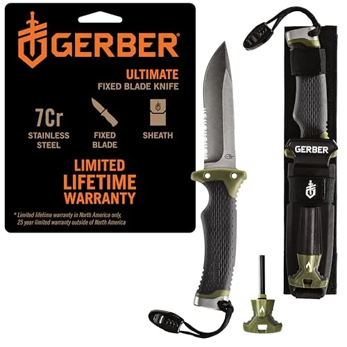 Gerber Ultimate Survival Knife with Ferro Rod and Sheath