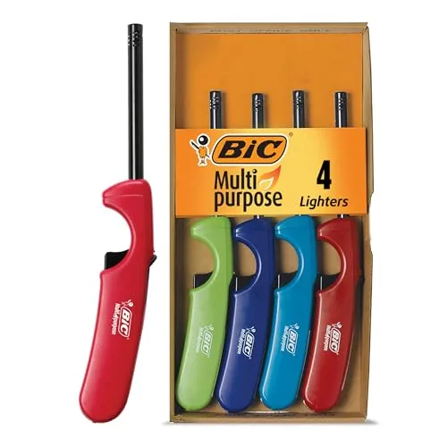 BIC Multi-Purpose Lighter Long Metal Wand 4-Pack