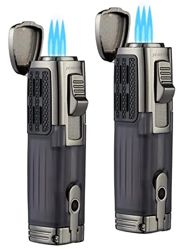 TOMOLO Triple Jet Torch Lighter Refillable 2 Pack