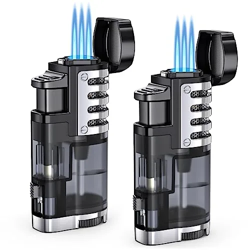 TOPKAY Triple Jet Flame Butane Torch Lighter 2-Pack