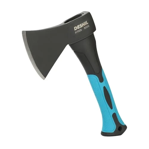 DESHIL 10-Inch Carbon Steel Hatchet with Fiberglass Handle