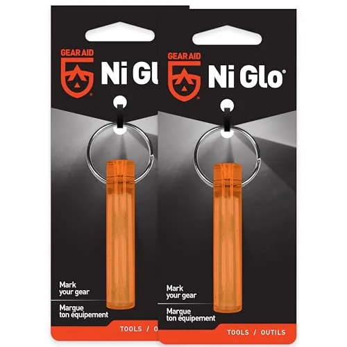 GEAR AID Ni Glo UV Rechargeable Glow Keychain 2-Pack