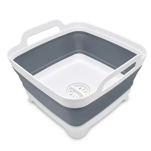 Goderewild 2.4 Gal Collapsible Dish Basin with Drain Plug