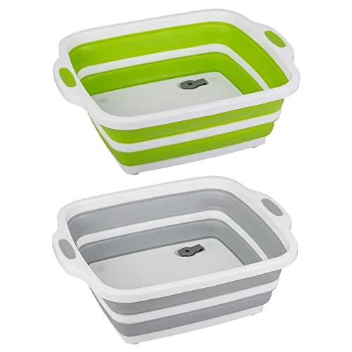 Tiawudi 2-Pack Collapsible Cutting Board and Dish Tub