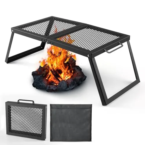 Odoland Folding Campfire Grill 19.7x11.8in Steel Mesh