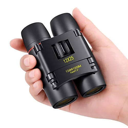 POLDR 12x25 Compact Pocket Binoculars with BAK4 Prism