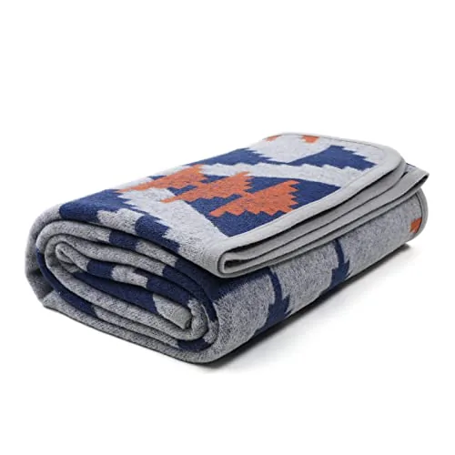 ACUSHLA Merino Wool Camp Blanket 63x79 Aztec Grey