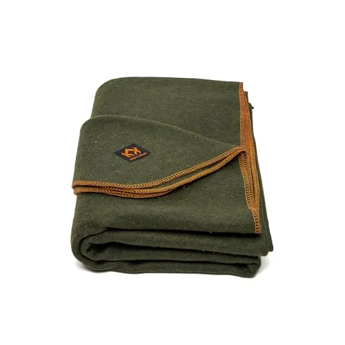 Arcturus Military Wool Blanket 64x88in Olive Green