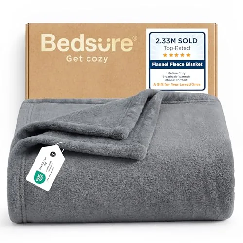Bedsure GentleSoft 300GSM Fleece Blanket Twin 60x80in