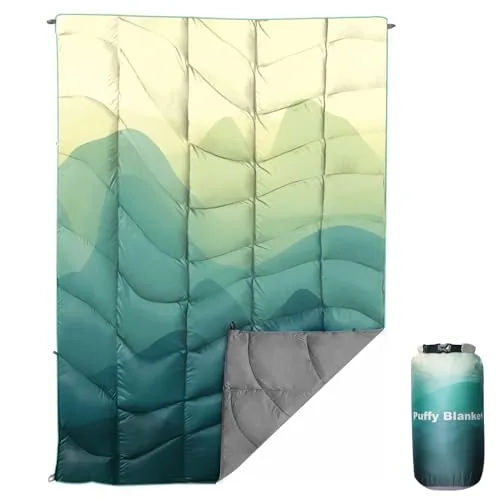 GLORSIGN Puffy Camping Blanket Waterproof Down Alternative
