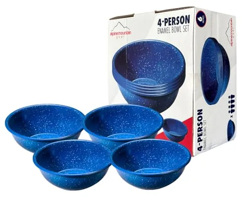 Alpine Mountain Gear 6-Inch Enamel Camp Bowl 4-Pack