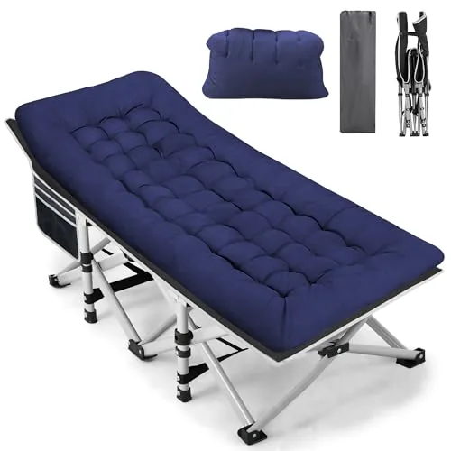 Fragess Camping Cot 28in Wide 600LB Capacity With Mattress