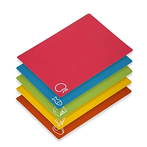 Goodluck 5-Piece Flexible Cutting Mats Color-Coded Set