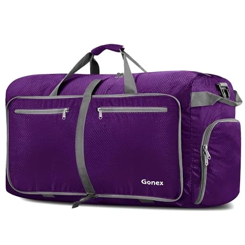 Gonex 60L Packable Duffle Foldable to 11x10x1.6 in