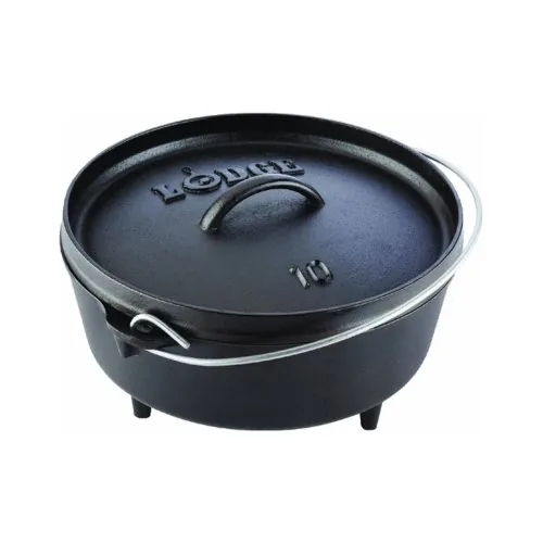 Lodge 4Qt Seasoned Cast Iron Camp Dutch Oven