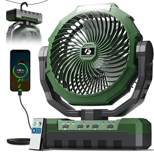 FRIZCOL 3-in-1 Camping Fan 24000mAh Battery with Light