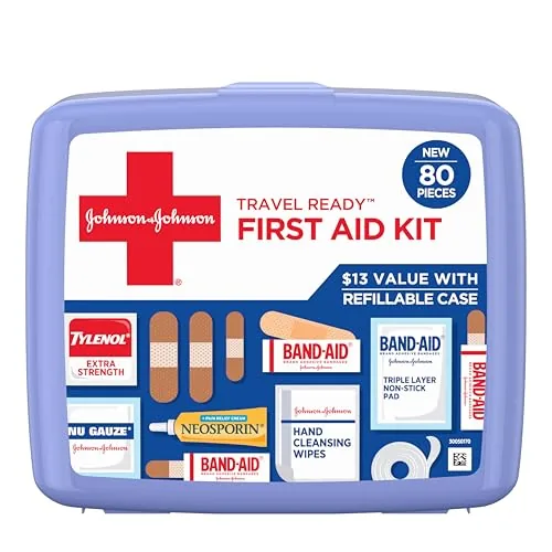 Band-Aid 80-Piece Portable Travel First Aid Kit