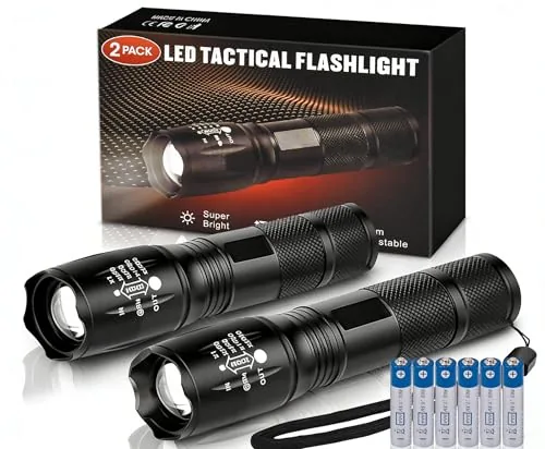 Cviteuook 2-Pack Zoomable LED Tactical Flashlight 5-Mode