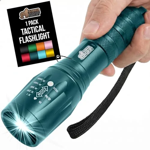 Gorilla Grip Tactical Flashlight 345 Lumens Zoomable