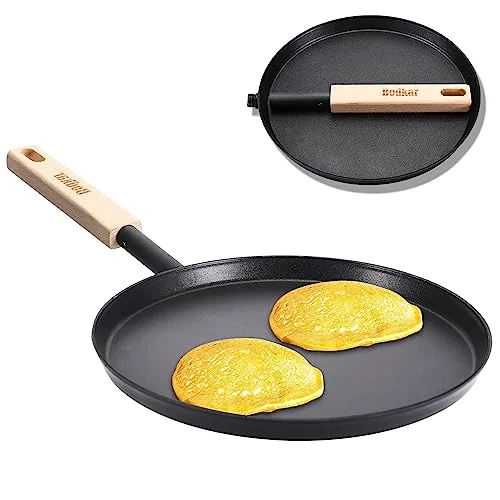 bodkar 8-inch Pre-Seasoned Cast Iron Skillet Detachable Handle