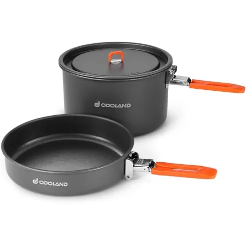 Odoland Camping Cookware Mess Kit for 1-2 People