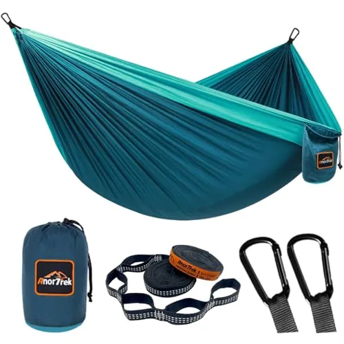AnorTrek Camping Hammock Single or Double Nylon 500lb