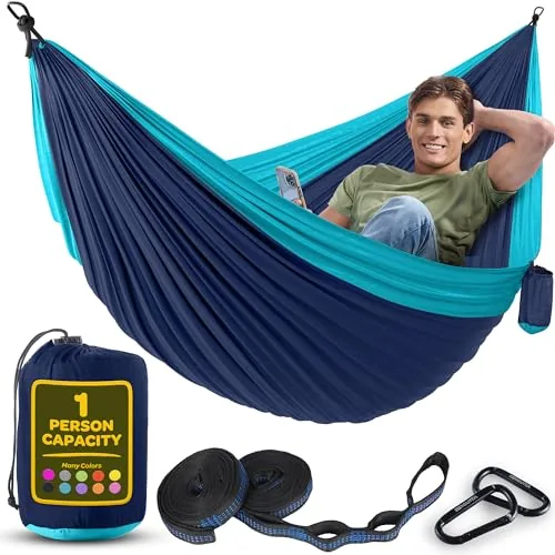 SEWANTA Nylon Hammock 400lb Capacity with Tree Straps