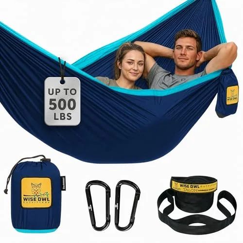 Wise Owl Outfitters Double Camping Hammock Parachute Nylon