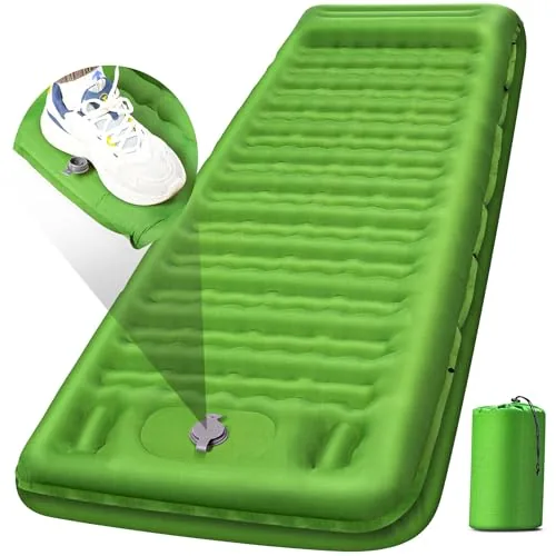 FNARMW 5-Inch Inflatable Camping Pad with Built-In Foot Pump