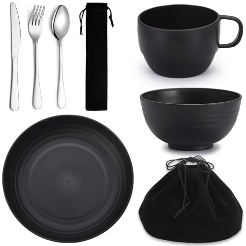 Berglander 6-Piece Camping Mess Kit with Stainless Utensils