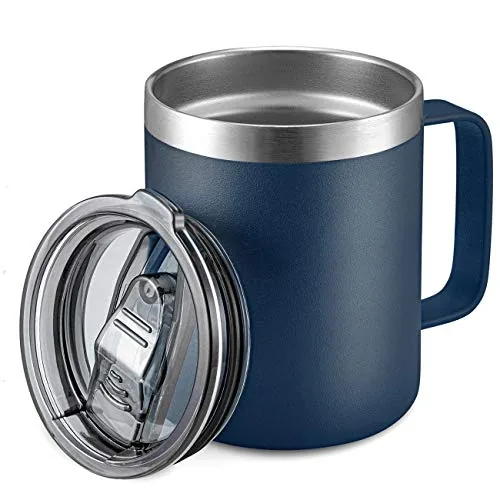 ALOUFEA 12oz Insulated Steel Coffee Mug with Handle