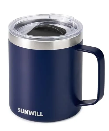 SUNWILL 14oz Insulated Travel Mug with Handle