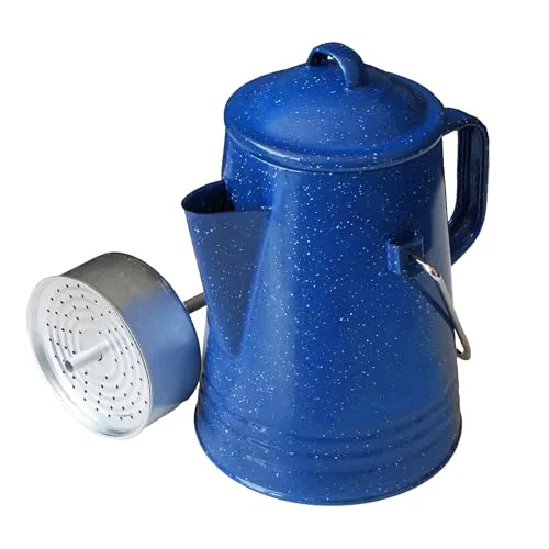 Grip 8-Cup Enamel Steel Camping Coffee Percolator