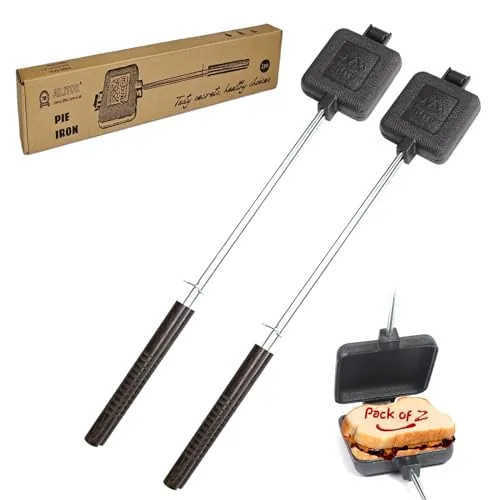 AILITOR Cast Iron Pie Iron Cooker 28-Inch Handle Pack of 2