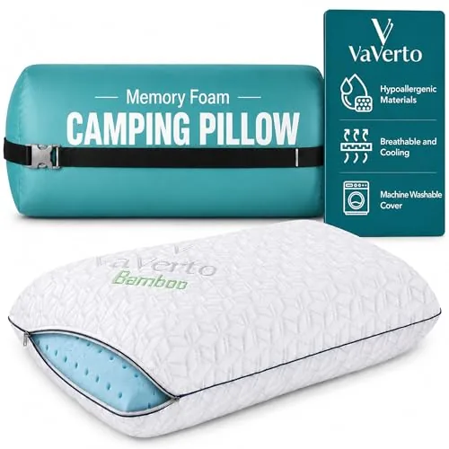 Vaverto Gel-Infused Memory Foam Camping Pillow