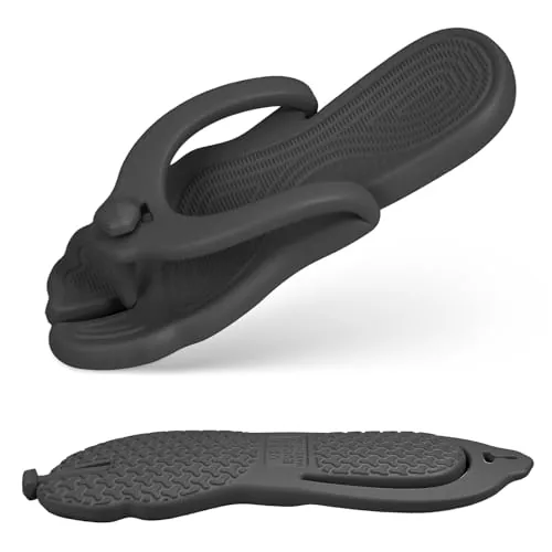 Rosoz Foldable Flip Flops Lightweight Travel Shower Sandals